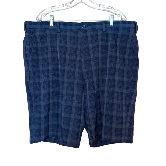 Izod Golf Mens Classic Fit Plaid Shorts 40 Black/Gray Made In Vietnam - Picture 1 of 6